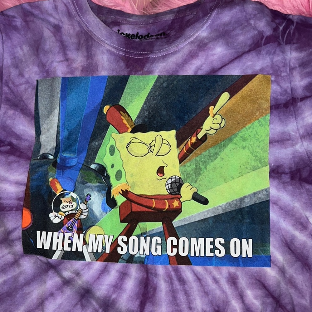 nickelodeon purple tie dye SpongeBob shirt size small